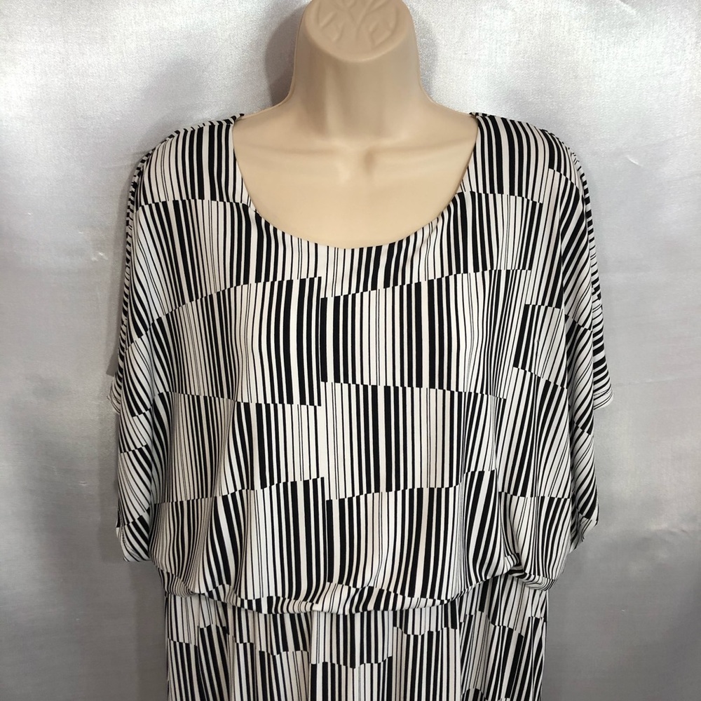 Christopher & Banks black & white dress, large